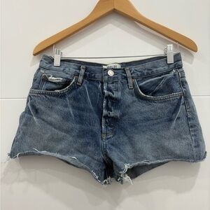 AGOLDE Blue Distressed Jean Shorts